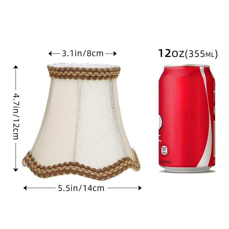 Fuloon Clip on Chandelier Lamp Shades, 3.14x5.51x4.72 in, Small Sconce Shades for Candelabra Bulbs, European/French Country Style(6 Pack, Golden) - Image 3